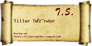 Tiller Sándor névjegykártya