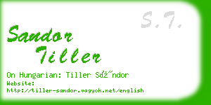 sandor tiller business card